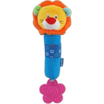 Baby Mix pískacie plyšová hračka s hrkálkou lev