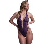 CHRISTINE Lace open crotch body Renee- purple S/M