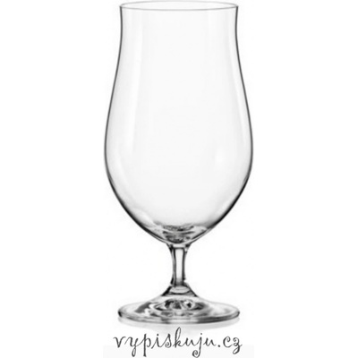 Crystalex Pivní sklenice na stopce k pískování 380 ml