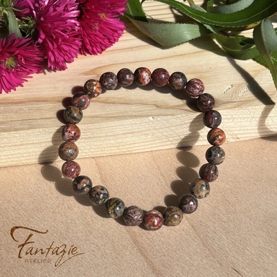 Atelier Fantazie Náramek z minerálů 8mm jaspis leopardí 020807