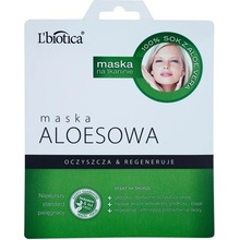 L'biotica Masks Aloe Vera plátenná maska s regeneračným účinkom Paraben & SLS Free 23 ml