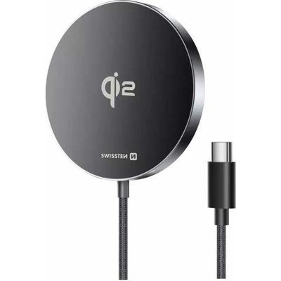 Swissten Bezdrátová nabíječka MagPuck Qi2, MagSafe - 1.5 m
