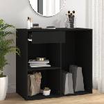 vidaXL Козметичен шкаф, черен, 80x40x75 см, инженерно дърво (808838)