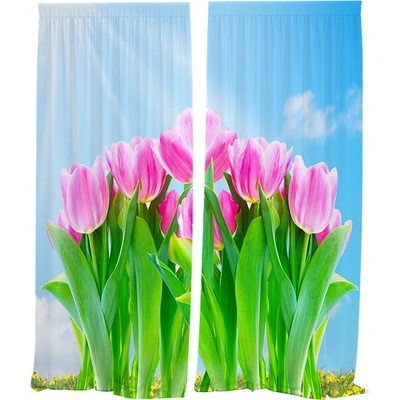 IMPAR Závěsy Tulipány (Rozměr : 140x250, Materiál: Interlock)