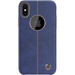 Nillkin iPhone XS 5.8 / X 5.8 NILLKIN ENGLON пластмасов калъф за телефон с ефект на кожа, с отвор за логото, ТЪМНОСИНЬО (GP-73198)