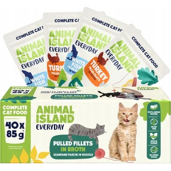 Animal Island Everyday Turkey and White fish fillets in broth 40 x 85 g