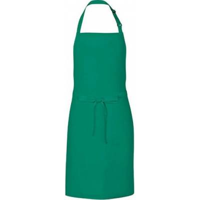 Link Kitchen Wear Univerzální keprová zástěra s laclem a nastavitelným páskem u krku zelená jarní 72 x 85 cm X986