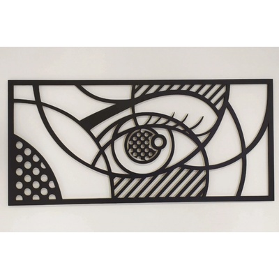 MAJADESIGN Dřevěný obraz - OKO - BAREVNĚ LAKOVANÝ Rozměr obrazu: 90 x 42 cm