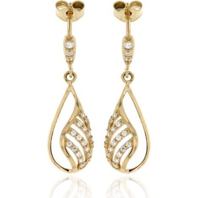 Zlatnictví U Kostela zlaté visací náušnice kapky 2293