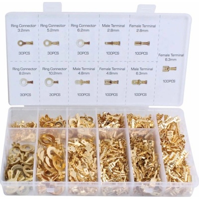 Krimpovací konektory zástrčkové a očkové pro automobily, měď, sada 750 ks - ASTA – Zbozi.Blesk.cz