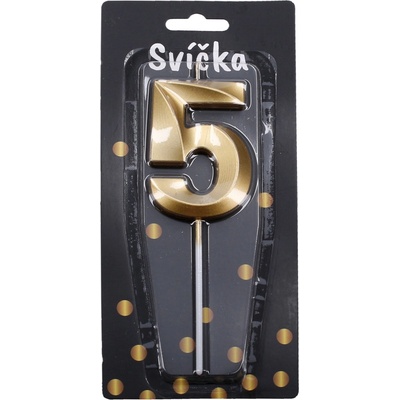 Wiky Párty svíčka číslo 5 zlatá – Zboží Dáma