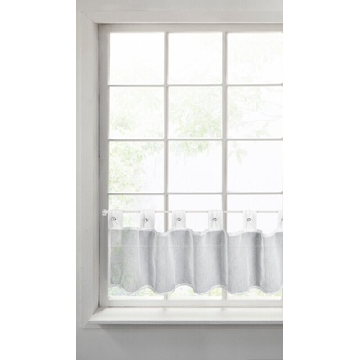Takoy Záclonka SEVILLA z hladké matné látky s ozdobnými poutky s krystalky 150 x 30 cm-HF-374362 | 150 x 30 cm
