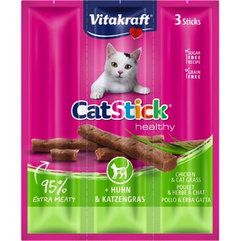 Vitakraft Kabanosy Cat Stick с пилешко месо и трева за котки 18 г
