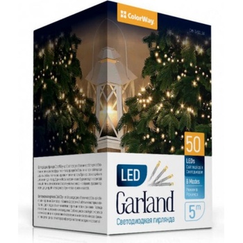 ColorWay CW-G-50L5U LED reťaz 50× LED Teplá biela Dĺžka 5 m USB