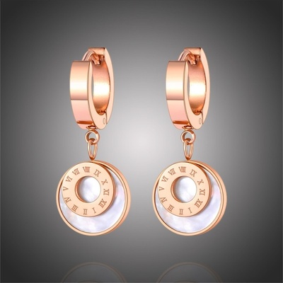 Victoria Filippi stainless steel ocelové náušnice Laetitia chirugická ocel římské číslice E-E21078-1/53 zlatá