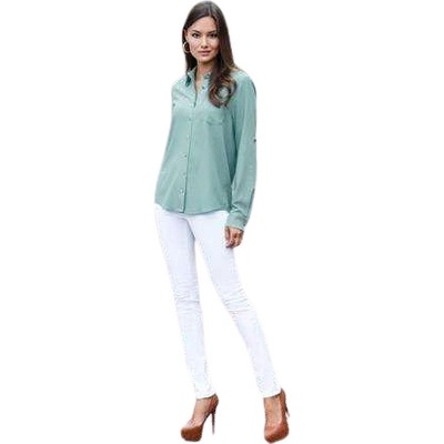 Body Central Roll chiffon Top with gold