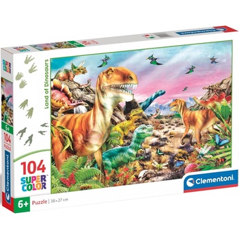 Clementoni Детски пъзел Clementoni от 104 части - Земята на динозаврите (вариант 2) (25768)