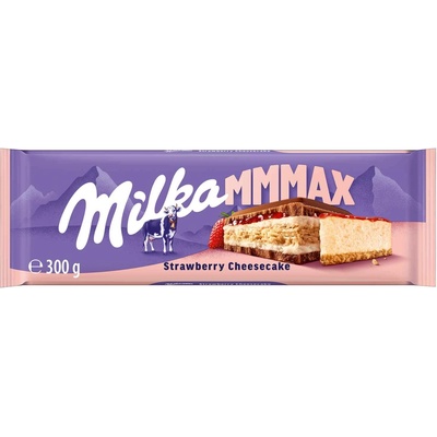 Milka MMMAX mléčná čokoláda s jahodovým cheesecakem a sušenkou 300 g