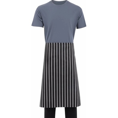 Whites Chefs Clothing Kuchařská zástěra do pasu černobílá s řeznickým proužkem 760 x 920 mm