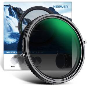 NEEWER 2 in 1 67mm variable ND filter ND2-ND32&CPL filter (circular polarizer) without X marking/30x nano-coated/HD optical glass/ultra-thin aluminum alloy frame/water-repellent/scratch-resistant - 10101185 