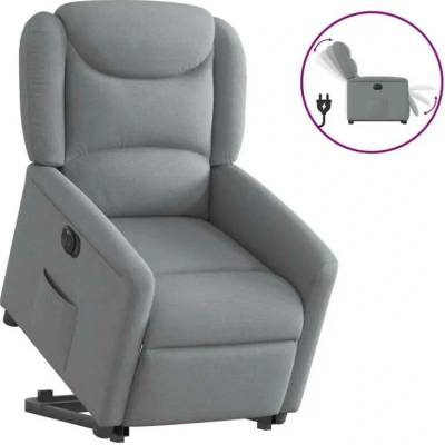 vidaXL 11461.3303214 Elektrické zvedací polohovací světle šedé textil