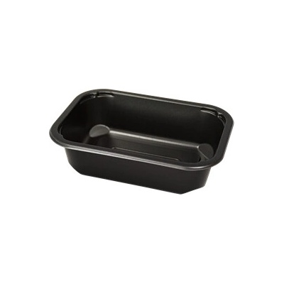 ECOFOL Plastová zatavovací miska hranatá na polévku černá PP 350 ml ideal pack® kr4/384 ks