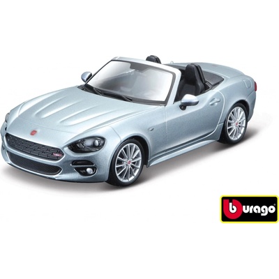 Bburago Plus Fiat 124 Spider Metalic stříbrná 1:24