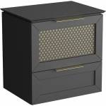 Krofam Златисто/черен комплект висящи шкафове Krofam Chic 60 см, плот Krofam Oxford 60 см (144-0103+156-0101)