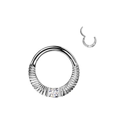 Šperky4U Piercing segment kruh TITAN se zirkonem TIT1759-1208
