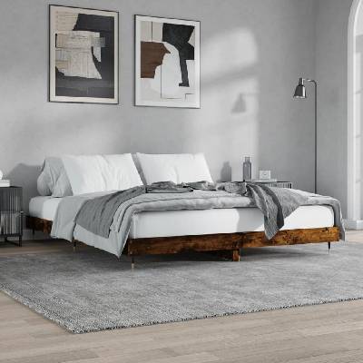 Nábytek XL 832114 Rám postele bez matrace kouřový dub kompozitní dřevo