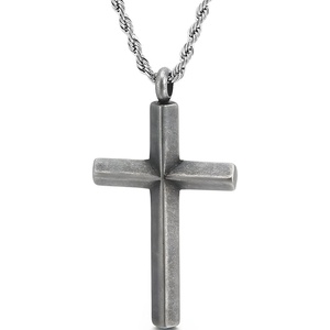 HARAHU Колие PU-38413 Cross - Сиво KP38413