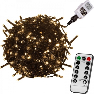 Goleto Vianočné LED osvetlenie 5 m teplá biela 50 LED zelený kábel