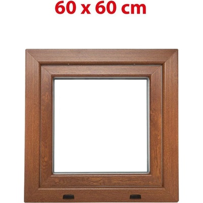 Okna hned Aplast 60 Plastové okno 60 x 60 cm otevíravě-sklopné pravé zlatý dub/bílá pro vedlejší prostory