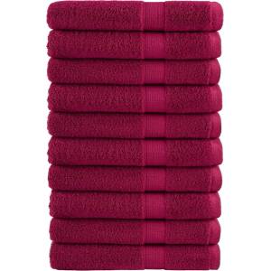 vidaXL Премиум кърпи за сауна SOLUND 10 бр бордо 80x200 см 600 gsm (137220)