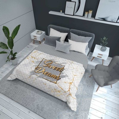 Detexpol přehoz na postel Sweet Dreams mramor white 220 x 240 cm