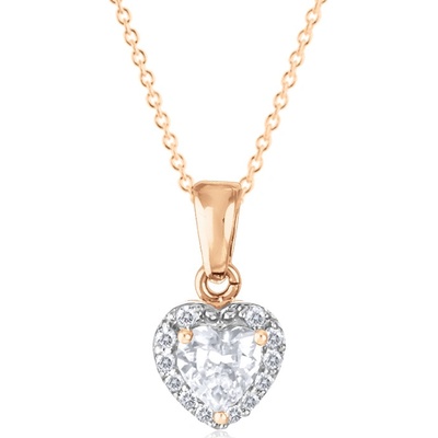 Gemmax Řetízek se srdíčkem z růžovo-bílého zlata Z8016-10 GBSRB-38081-19161