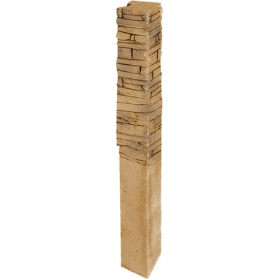 DITON Plotový systém QUICK WALL STONE Velikost: 15 × 15 × 210, Varianta: Quick wall stone - sloupek koncový 120 hnědý mix, Povrch: standard, reliéfní