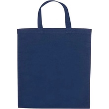 Bavlnená taška OEKO TEX s krátkymi ušami, 140 g/m², modrá tmavá