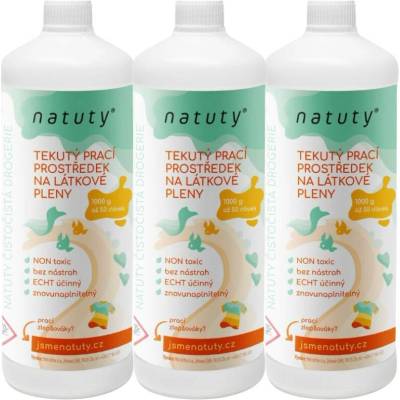 Natuty Tekutý prací prostředek na látkové pleny 3 x 1 l