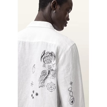 AllSaints риза мъжка от лен TERROR (M171SC)