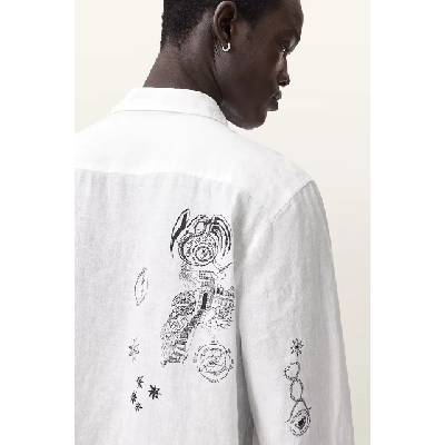 AllSaints риза мъжка от лен TERROR (M171SC)
