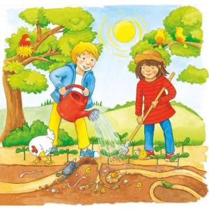 Goki Многослоен пъзел Goki - Слънчогледово поле, 35 части (57324) - baby