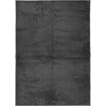 Килим " IZA" с къс косъм, скандинавски вид, антрацит, 200x280 см