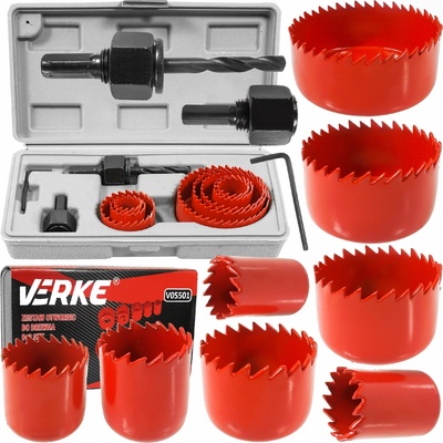 Vrtáky vykružovací do dřeva 19-64 MM 8+3 ks, Verke V05501