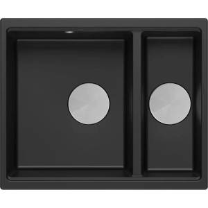 Quadron Мивка за под плот Quadron Logan 150, композитна, черна - неръждаема стомана 56x46 см (HCQL5646U8-BS_U) Мивка за вграждане