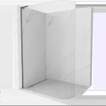 Mexen Kioto-R L заоблена душ стена Walk-in 80 x 200 cm, прозрачна, gun metal - 800-080-103-95-06 (800-080-103-95-06)