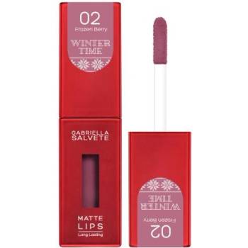 Gabriella Salvete Winter Time Matte Lips високо пигментно течно червило 4.5 ml нюанс 02 Frozen Berry