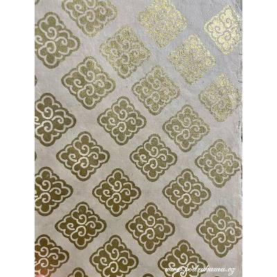 Sapaimport Nepálský ruční papír Lokta metal - ornament světlý Velikost: 23x32 cm