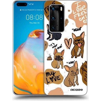 Púzdro Picasee silikónové Huawei P40 Pro - Frenchies čiré