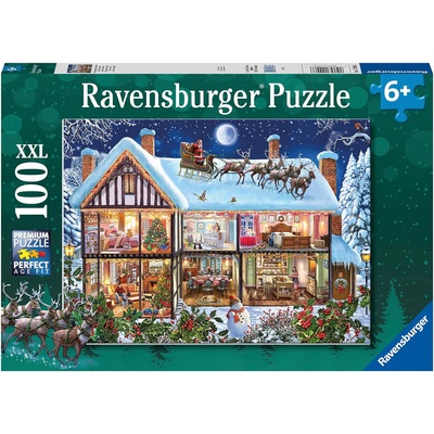 Ravensburger Пъзел Ravensburger от 100 XXL части - Коледа у дома (12996)